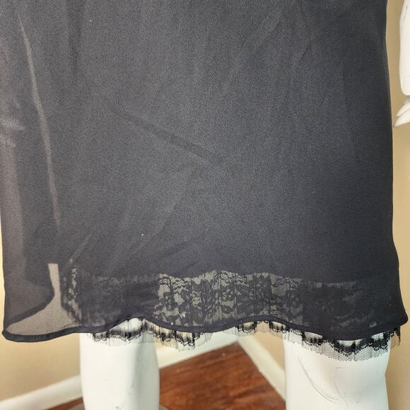 Jodi Kristopher 90s Y2K Vintage Knee Length Cowl Neck Sleeveless Peek A Boo Lace - Picture 10 of 12